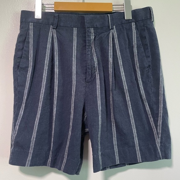 ASOS Men’s Navy Blue & White  Striped Shorts - Picture 1 of 8